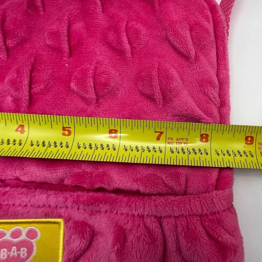 Build A Bear Pink Bear Carrier for Stuffed Animals plush velour hearts backpack